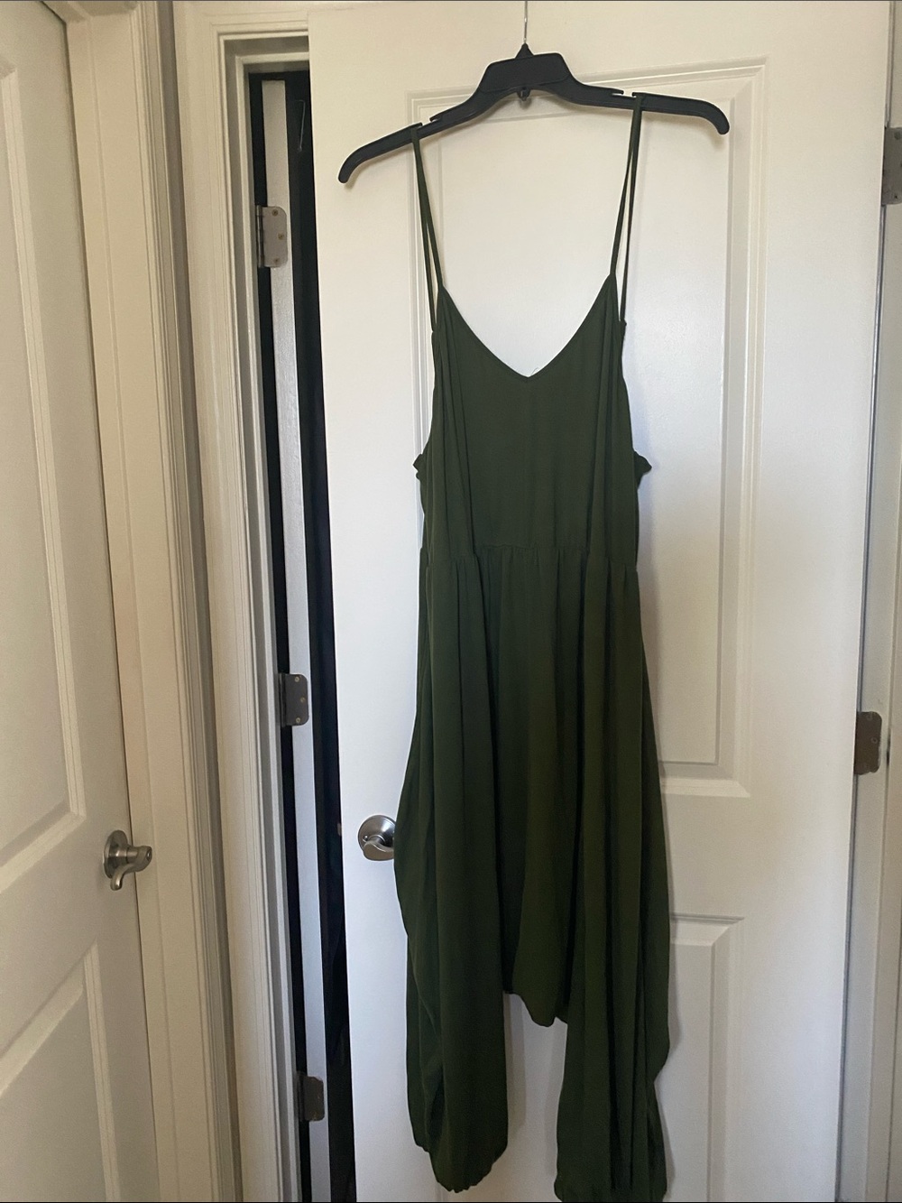SHEIN Olive Green Spaghetti Strap Jumpsuit